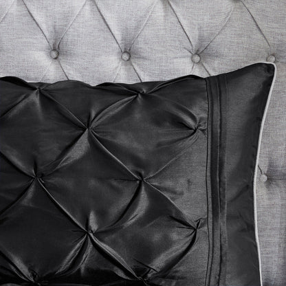 7 Piece Tufted Comforter Set Black California King