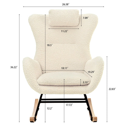 Rocking Chair Nursery Teddy Upholstered Rocker Glider Chair