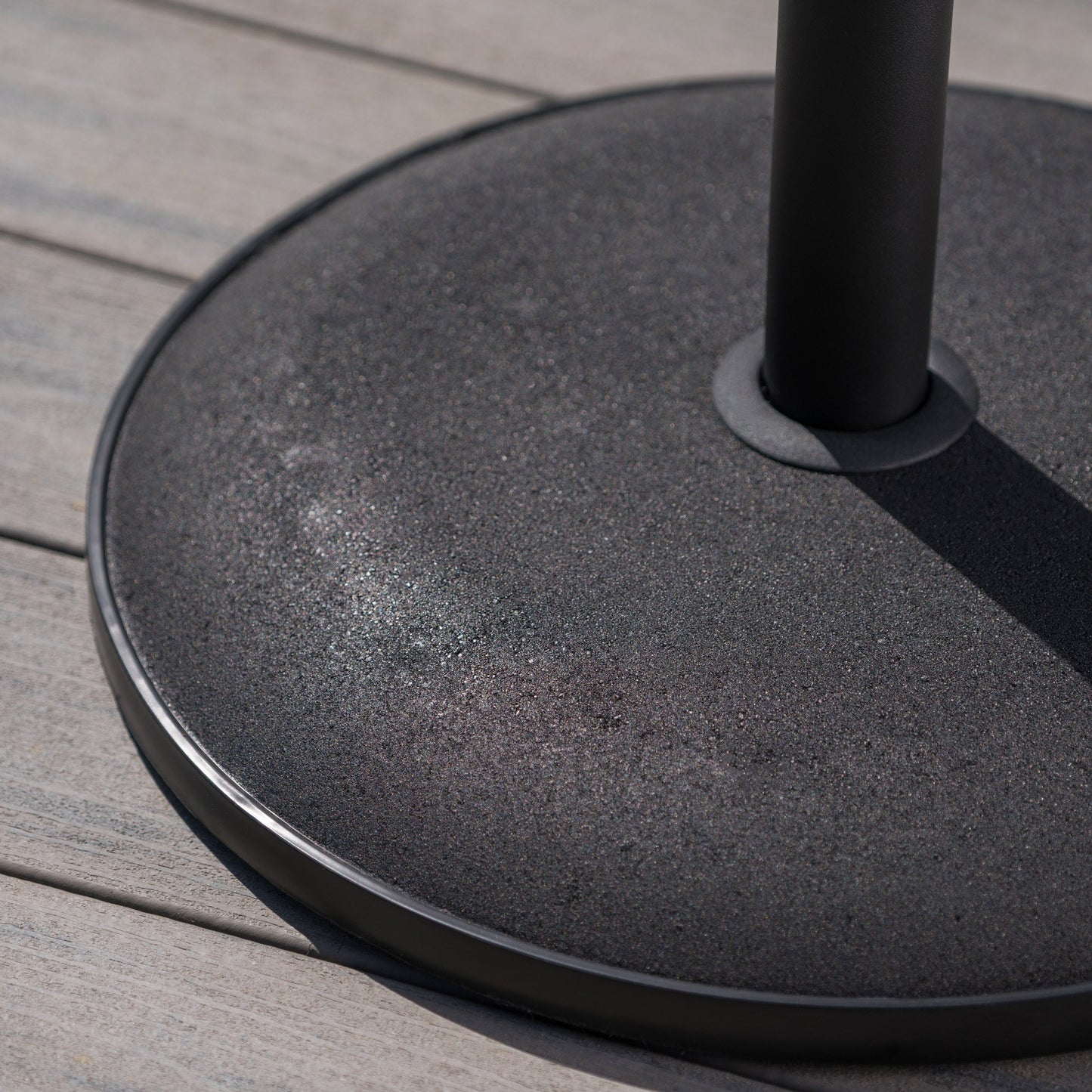 Stylish Concrete Umbrella Base with Iron Support Pole