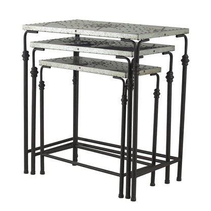 Set of 3 Gilbert Nesting Tables Metal Plant Stand