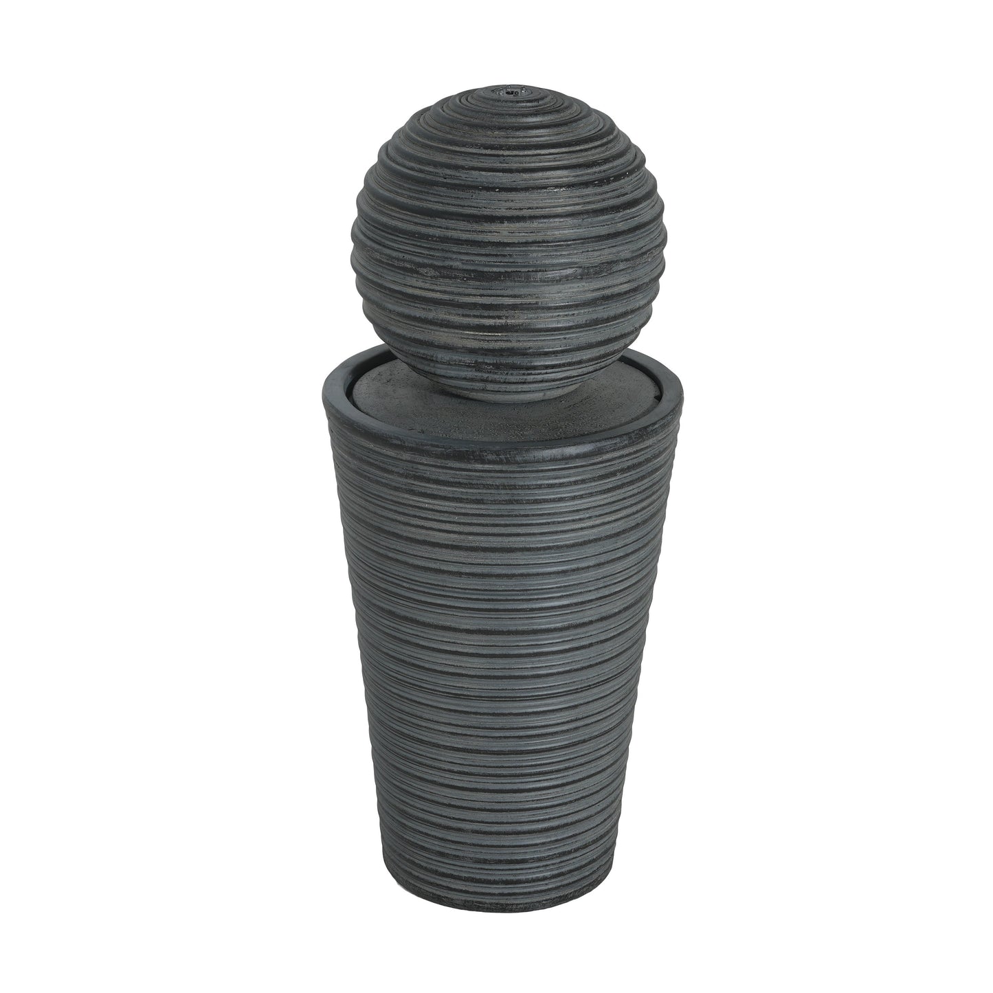 31.5' Tall Striped Concrete Column Fountain with LED Light