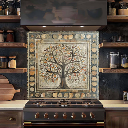 Stone Roots Tempered Glass Backsplash –  Tree of Life Kitchen Backsplash