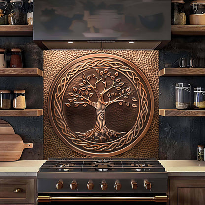 Celtic Bronze Tree Tempered Glass Backsplash – Kitchen Backsplash Behind Stove