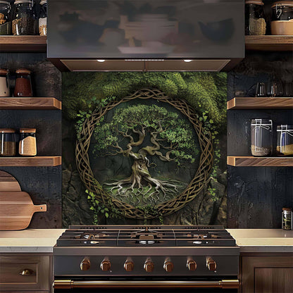 Moss Root Kitchen Backsplash – Forest Tree Glass Backsplash