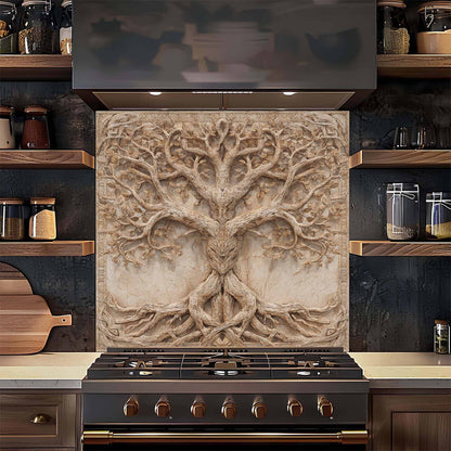 Sacred Unity Tempered Glass Backsplash – Behind Stove Backsplash