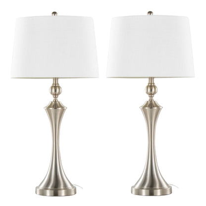Flint 30" Contemporary Metal Table Lamp with USB Port