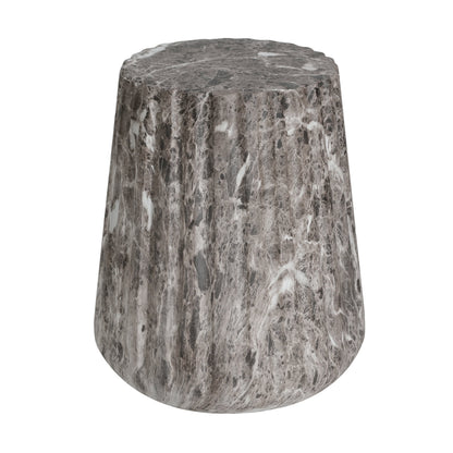 Outdoor Cleme Carved Side Table, Brown End Table