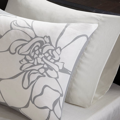Madison Park Floral Cotton Sateen Comforter Ensemble