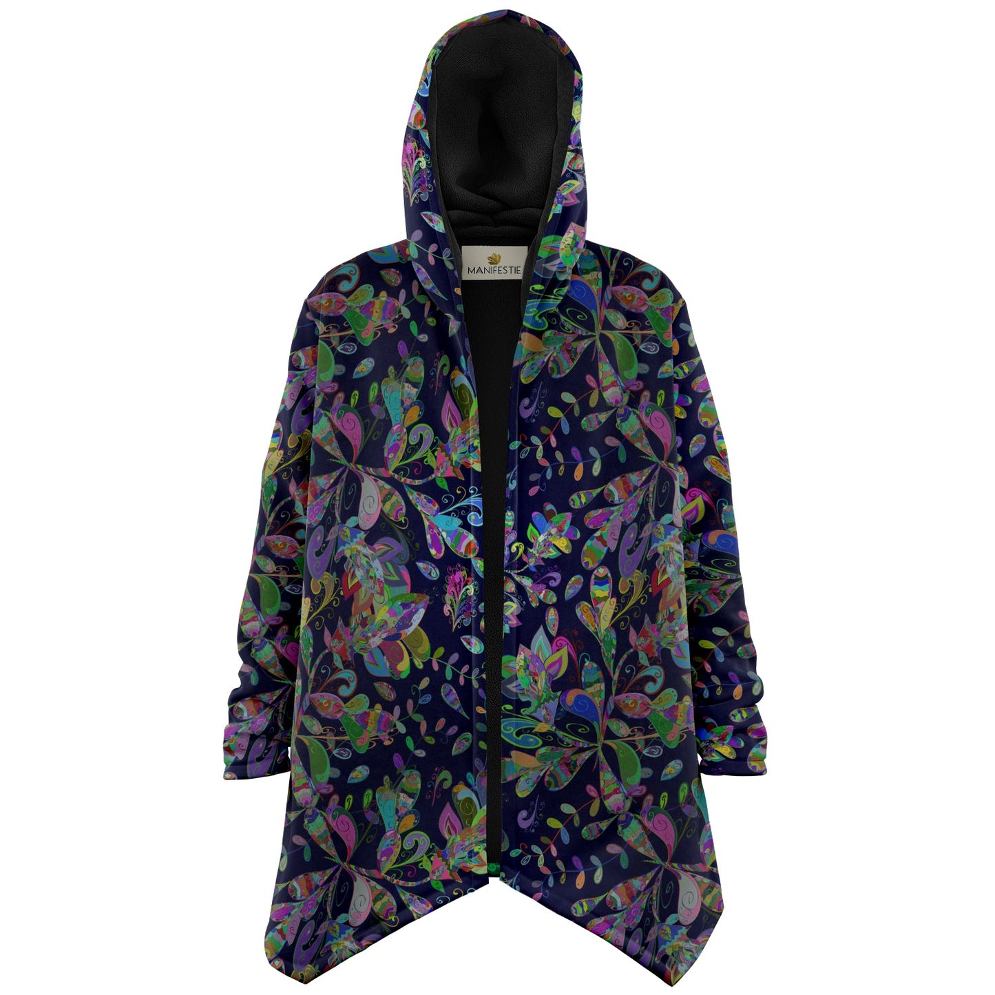 Petal Pop Cuddle Cloak | Unisex Minky Sherpa Lined Hooded Coat | Women and Mens Festival Coat | Mountain Fashion