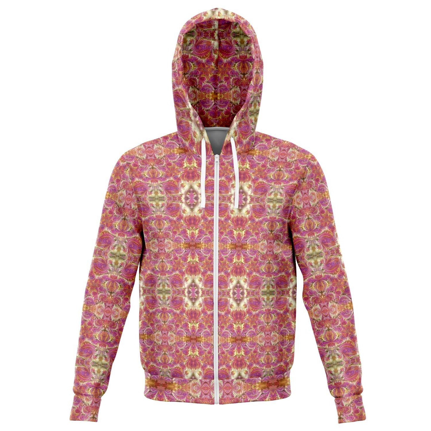 FRACTAL ROSE GOLD PREMIUM ZIP UP HOODIE