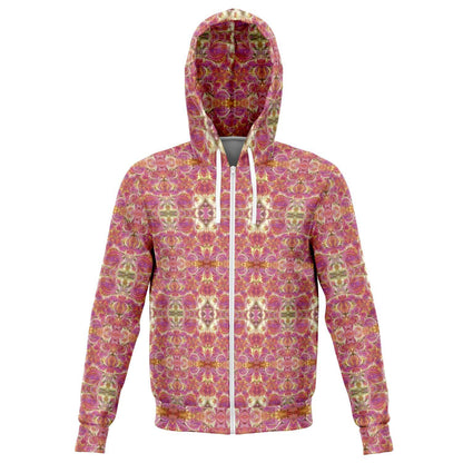 FRACTAL ROSE GOLD PREMIUM ZIP UP HOODIE