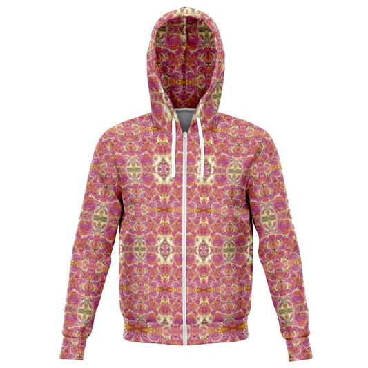 FRACTAL ROSE GOLD PREMIUM ZIP UP HOODIE
