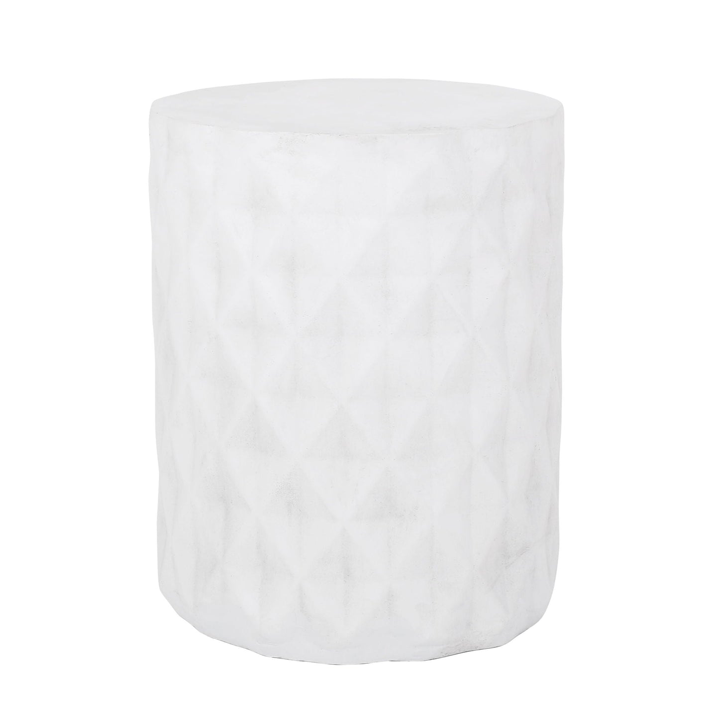 Outdoor Lightweight Concrete Side Table - Antique White