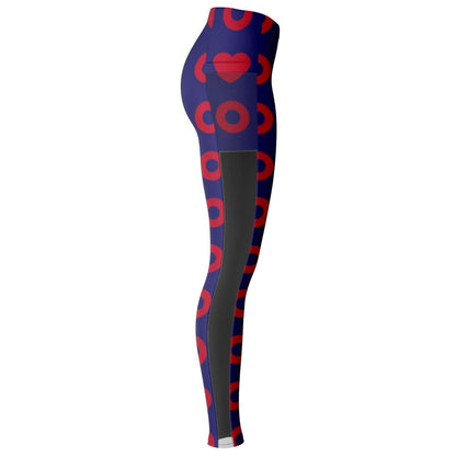 Fishman Donuts and Heart Premium Mesh Pocket Yoga Leggings | Phish Band | Black Trim