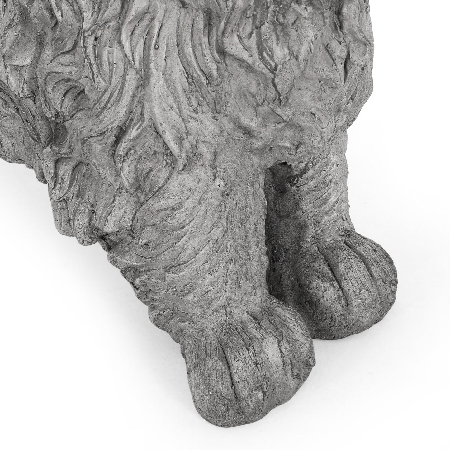 Charming Cocker Spaniel Dog Statue Bench Gray Magnesium Oxide