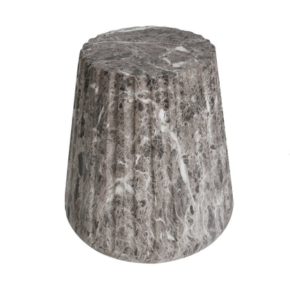 Outdoor Cleme Carved Side Table, Brown End Table