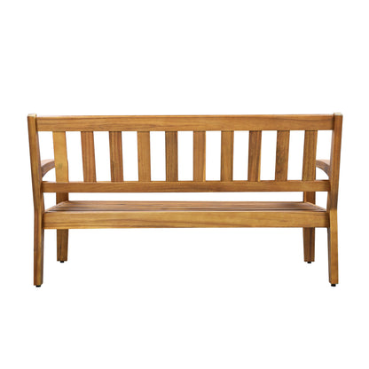 2-Piece Outdoor Teak Acacia Wood Conversation Set