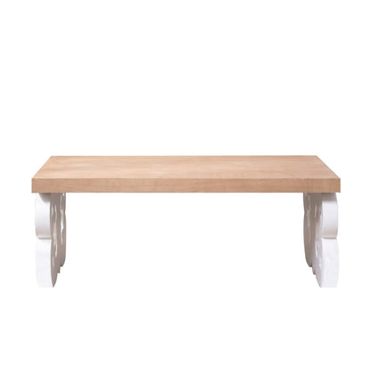 Ornate Wood Coffee Table – 47" Rectangular Farmhouse Style Table