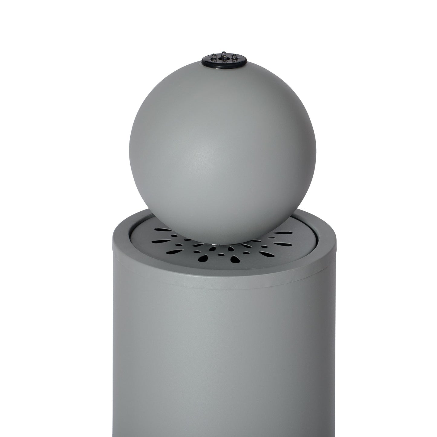 34.25'H Light Gray Metal Cutout Outdoor Water Fountain with LED Lights