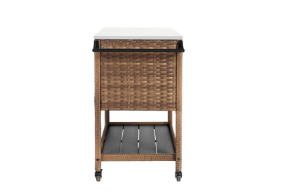 Outdoor Wicker Bar Cart
