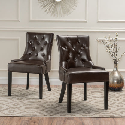 Contemporary Cheney Dining Chair Set with Tufted Design