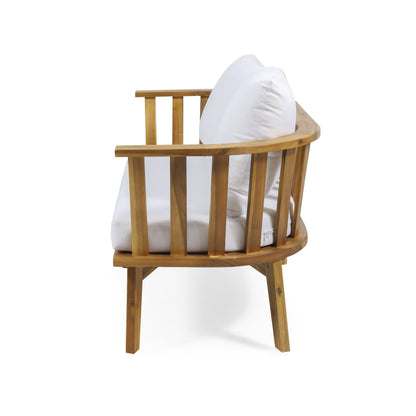 4-Pieces Acacia Wood Patio Furniture Set with Cushions
