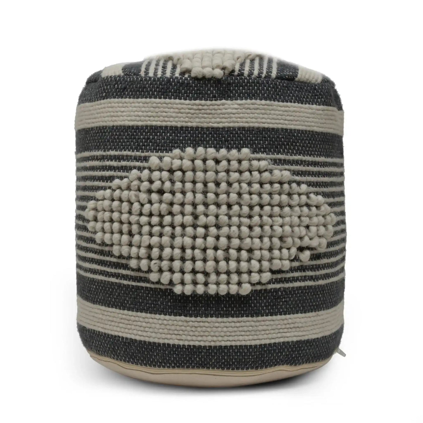 Diamond Handcrafted Cylindrical Pouf