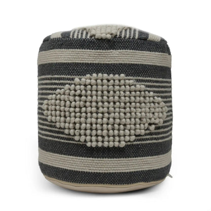 Diamond Handcrafted Cylindrical Pouf