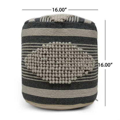 Diamond Handcrafted Cylindrical Pouf