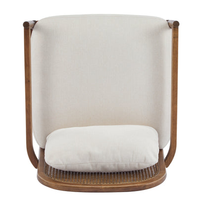 Elliston Rattan Backrest Solid Wood Accent Chair with Cushions - Set of 2