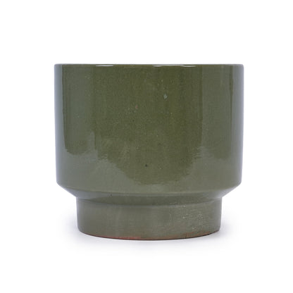 3 Pieces Ceramic Flowerpot Set - Antique Light Green