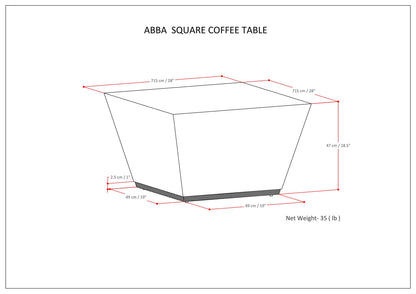 Abba Square Coffee Table - Dark Brown