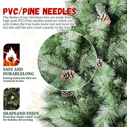8 Ft The Full-Bodied Pre-Decorated Pinecone Christmas Tree