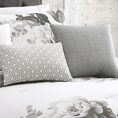 Ridgely 7 Pc Watercolor Black and White Floral Comforter Set