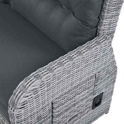 Outdoor Furniture Set Patio Rattan with Recliners and Tables