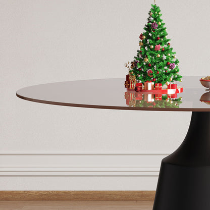 Round Dining Table And 4 Chair Set With Ergonomic Chairs - Black