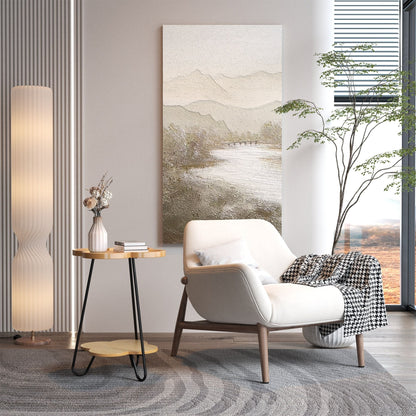 Petal Shape Accent Side Table - Acacia Wood