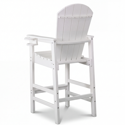 HDPE Bar Height Adirondack Patio Chair Outdoor Bar Chair With Cup Holder And Armrests