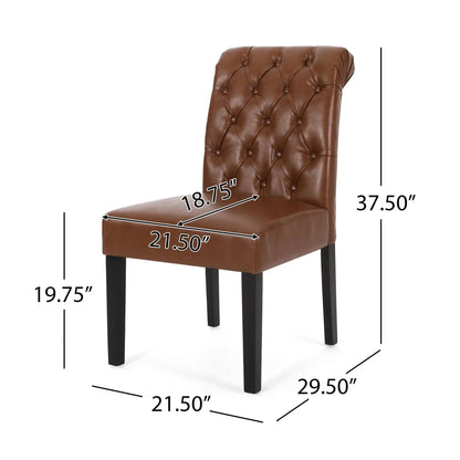Broxton Tuft Dining Rolltop Chairs With Button Tufted Backrest (Set of 2)
