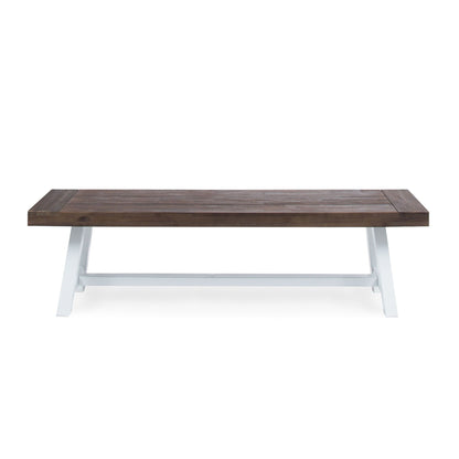 Tranquilizer Outdoor Acacia Wood Bench With Slat Panel Design