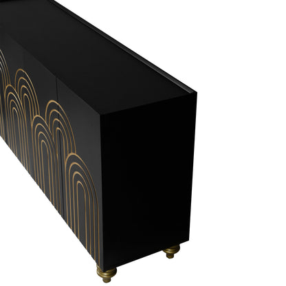 Modern Fluted Sideboard Buffet with Storage
