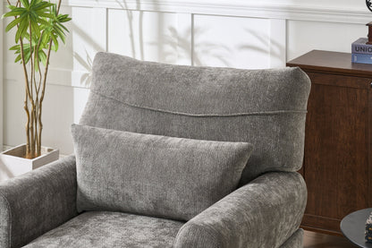 Modern Grey Upholstered Chaise Lounge Sofa Recliner