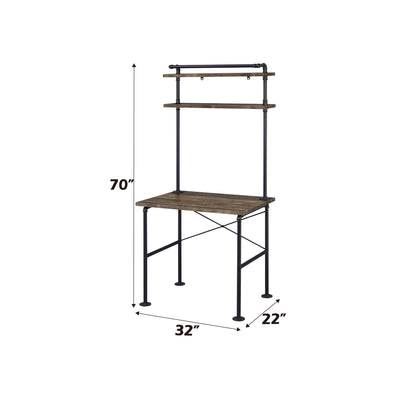 Ensata Rustic Writing Desk - Black / Oak