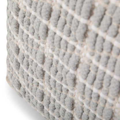 Noreen Square Pouf Light Blue White