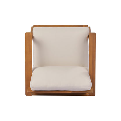 29.5' Mid-Century Modern Acacia Wood Outdoor Club Chair