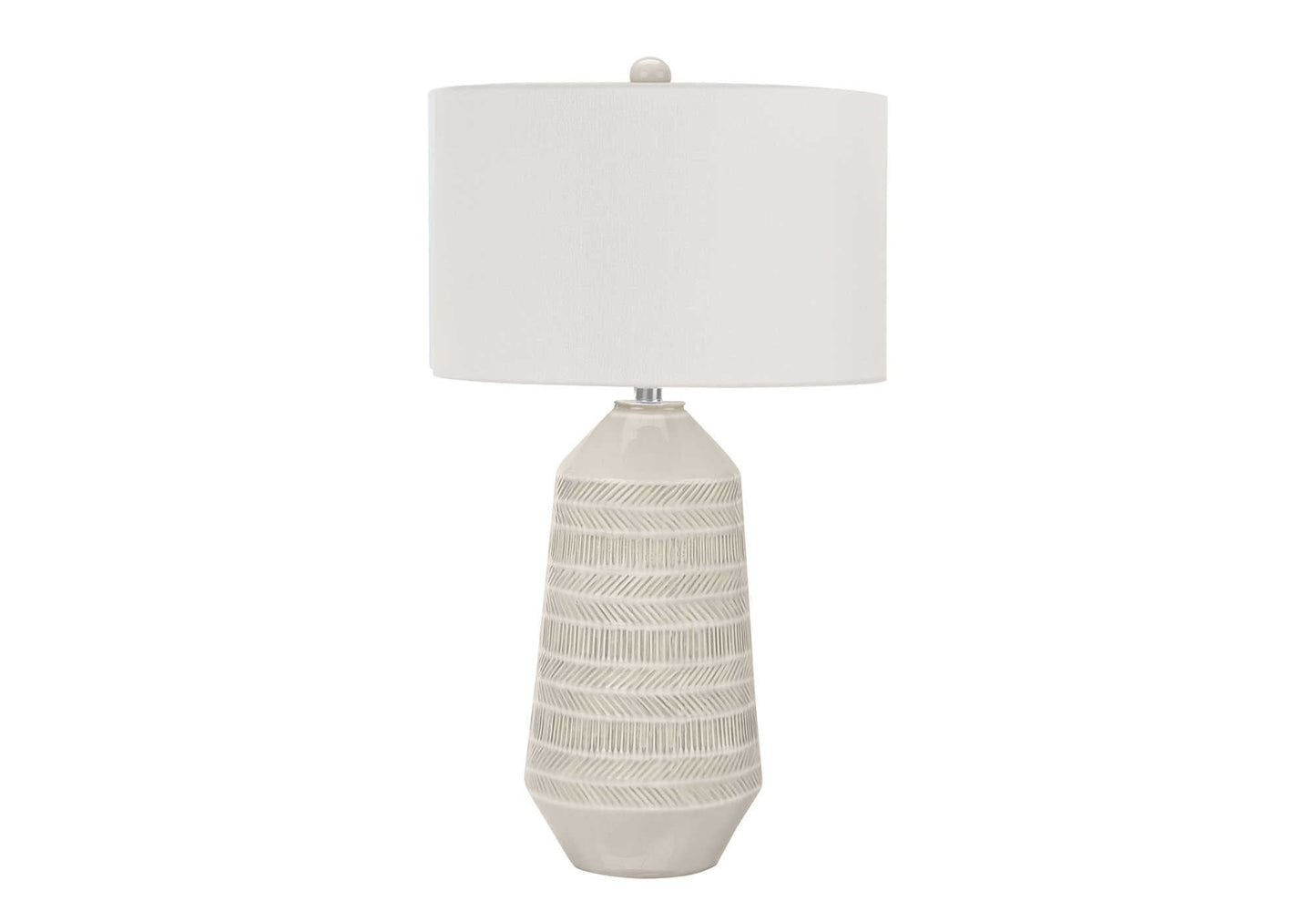 Contemporary 33"h Table Lamp with Ivory Shade and Cream Ceramic Base