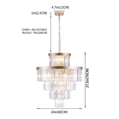 Golden Luxury Crystal Chandelier 23.6 Inch
