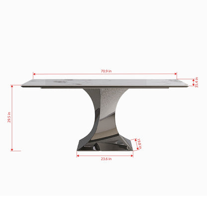 Modern Rectangular Dining Table For 6 With Chairs