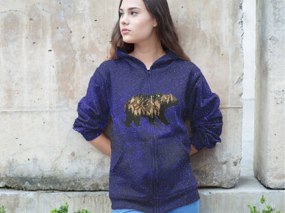 SIERRA BEAR GALAXY PREMIUM ZIP UP HOODIE