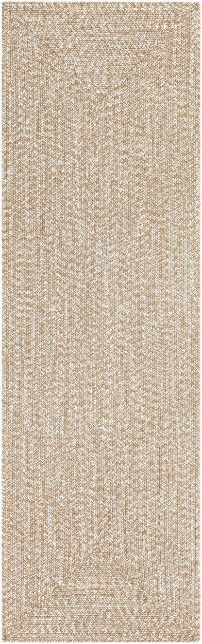 Cream Braided Faux Jute Outdoor Rug